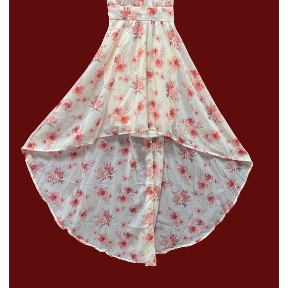 Rue 21 - Women's Summer Sleeveless High Low Hem Ruffle - Floral Dress - Pink -XS - Picture 15 of 16